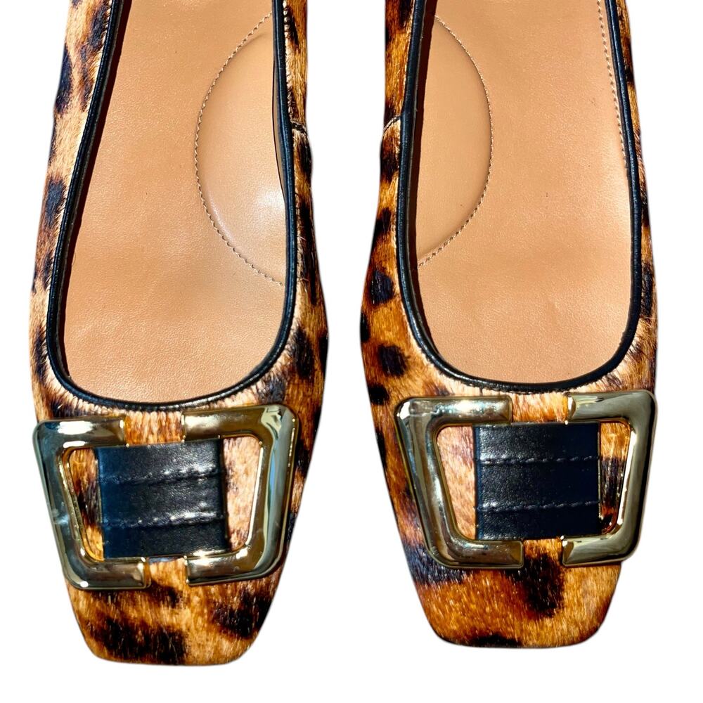 Talbots Sutton Buckle Flats Square Toe Leopard - Picture 7 of 10